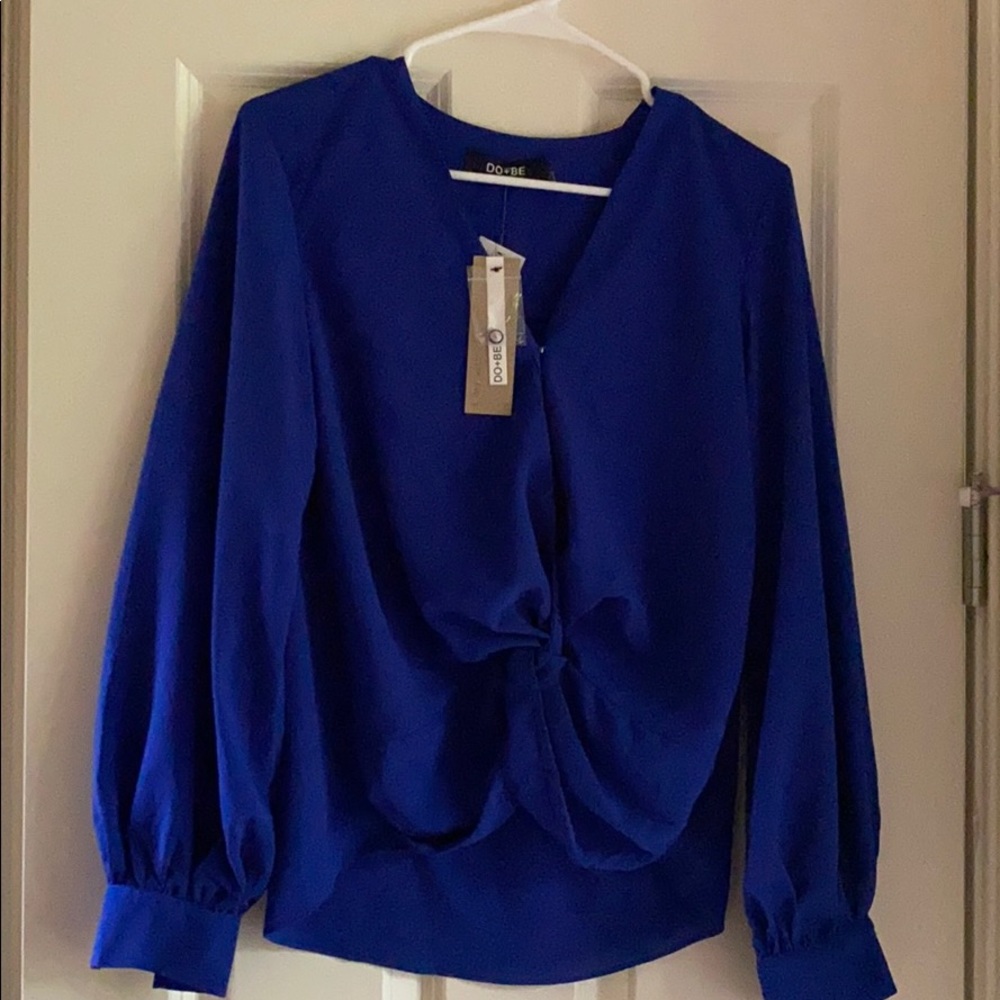DO + BE Collection Blue Long Sleeve Blouse